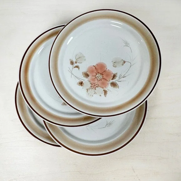 VTG Hearthside Watercolors Blush Dinnerware‎ Dessert Salad Plate Set 4 - Picture 5 of 6